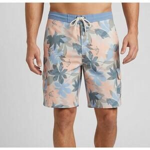 Catalina Medium Mesh Lined Swim Trunks Tropical Pink Blue